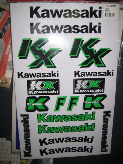 Sticker sheet - Kawasaki KX - Click Image to Close