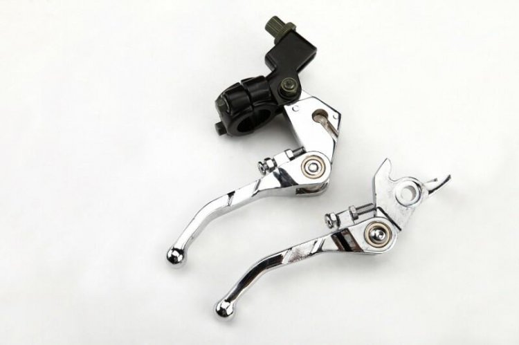 Folding front clutch & brake lever set - Click Image to Close