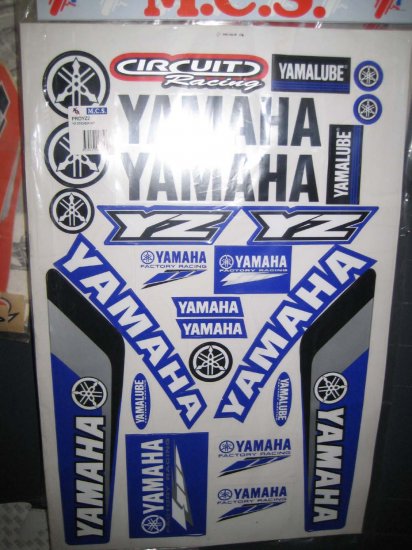 Sticker sheet - Yamaha YZ - Click Image to Close