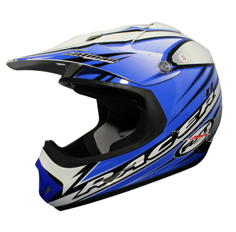 RXT Racer Kids MX Helmet - Blue - Click Image to Close