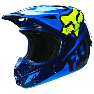 2016 Fox Racing V1 Race - Blue, Yellow Small - Click Image to Close