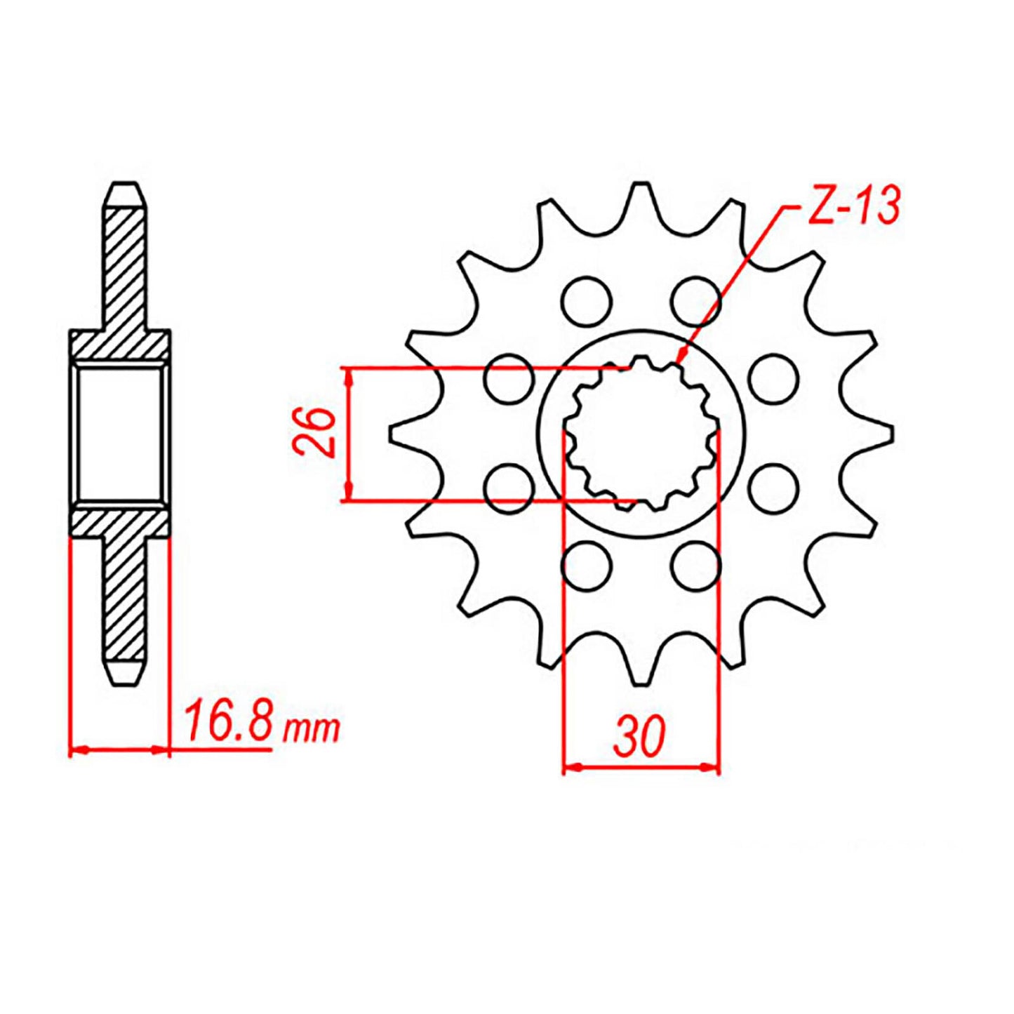 MTX 1269 Hornet Lightweight Steel Front Sprocket #520 (520 Conversion) (15T)