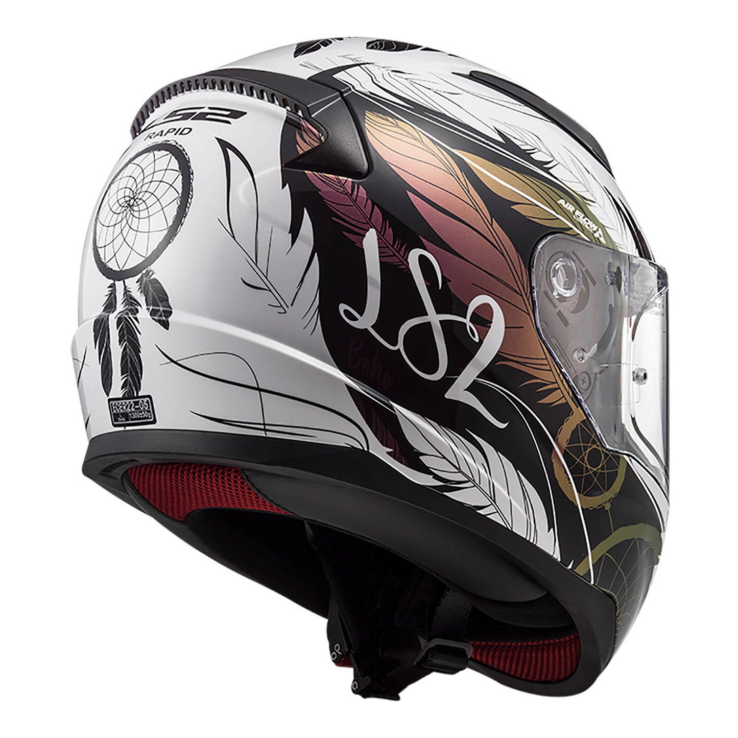 LS2 FF353 Rapid II (XL) Boho - White / Black / Pink 06
