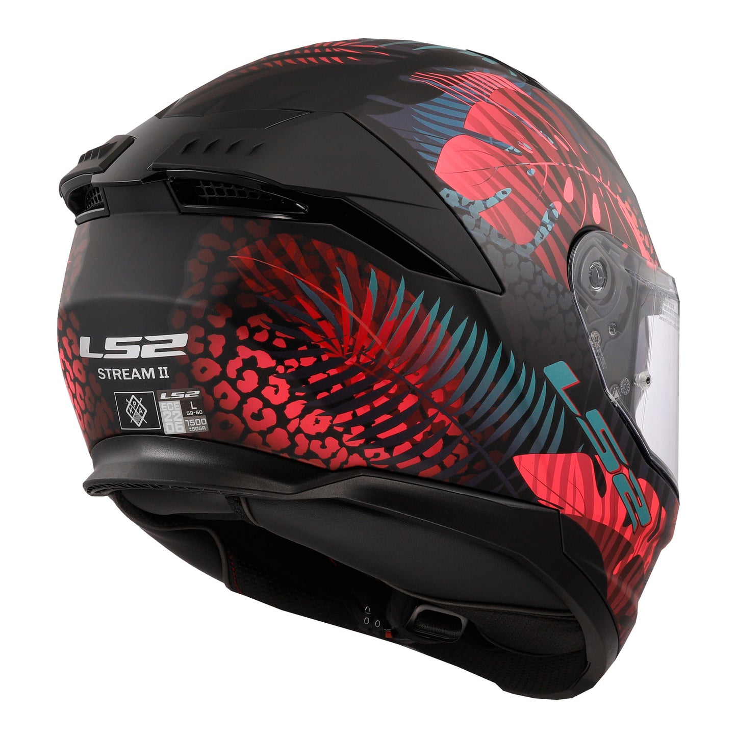 LS2 FF808 Stream II (XL) Jungle - Matte Black / Pink / Blue 06