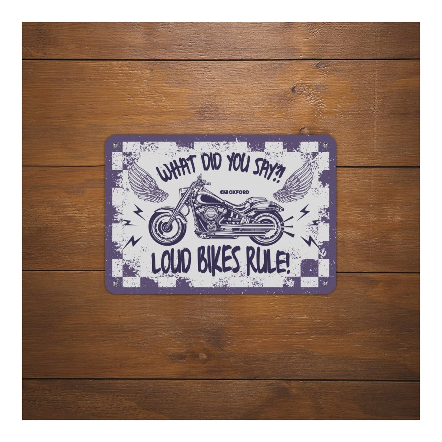 Oxford Garage Metal Sign: "What Did You Say"