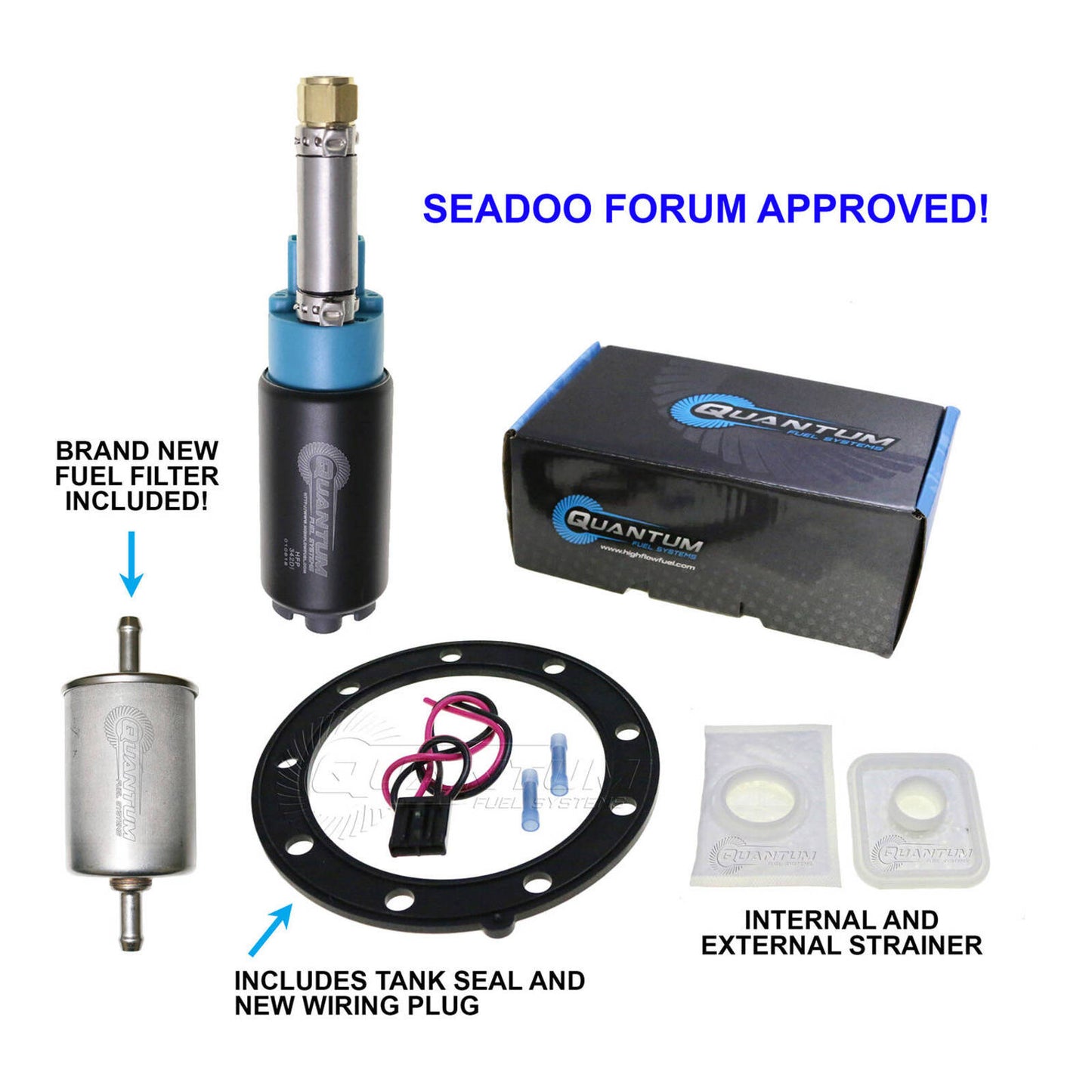 Quantum In-Tank EFI Fuel Pump with Tank Seal Filter Install Kit