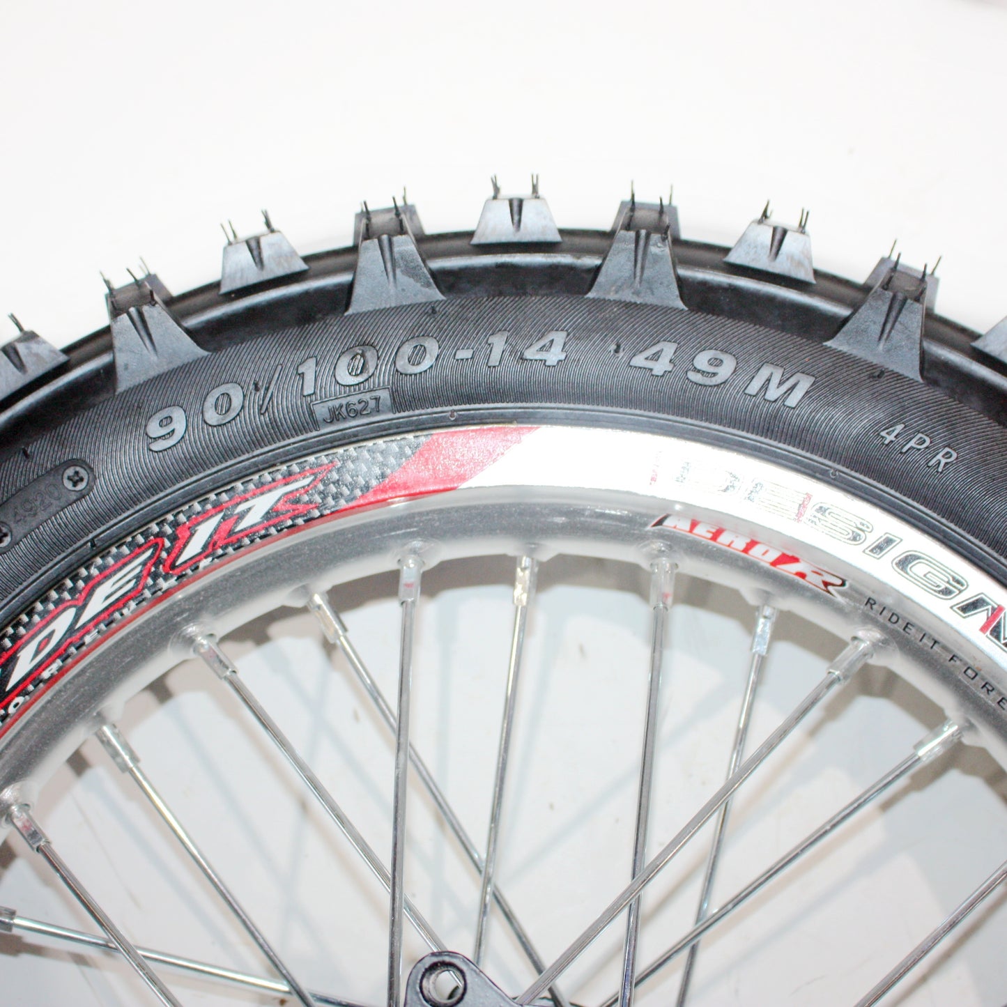 SILVER 90/100 - 14 14" Inch Rear Back Wheel Rim Tyre Tire PIT PRO Dirt Bike