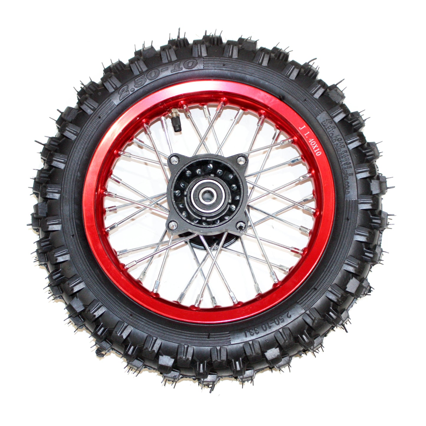 RED 2.50 - 10 10" Inch Front Wheel Rim Knobby Tyre Tire PIT PRO Trail Dirt Bike