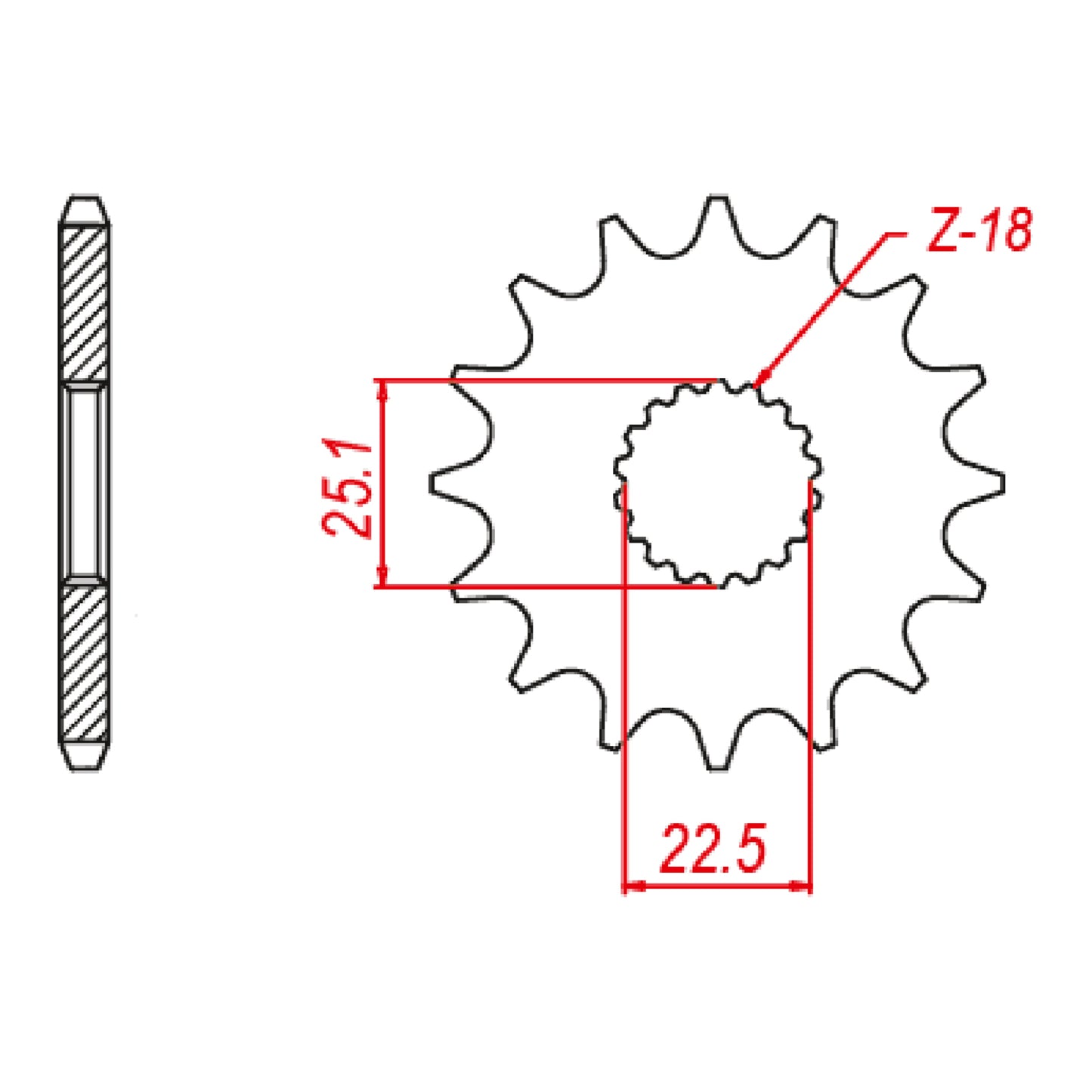 MTX 1185 Steel Front Sprocket #520 (17T) (10-1185-17)
