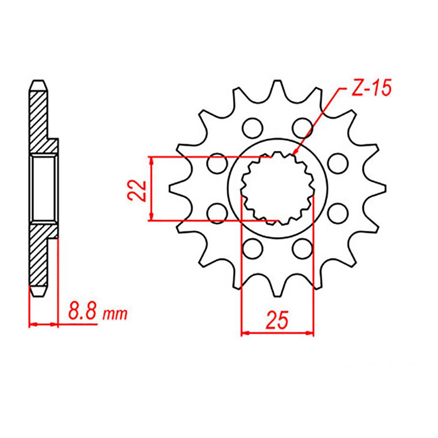 MTX 1901 Steel Front Sprocket #520 (15T) (10-KT1-15)