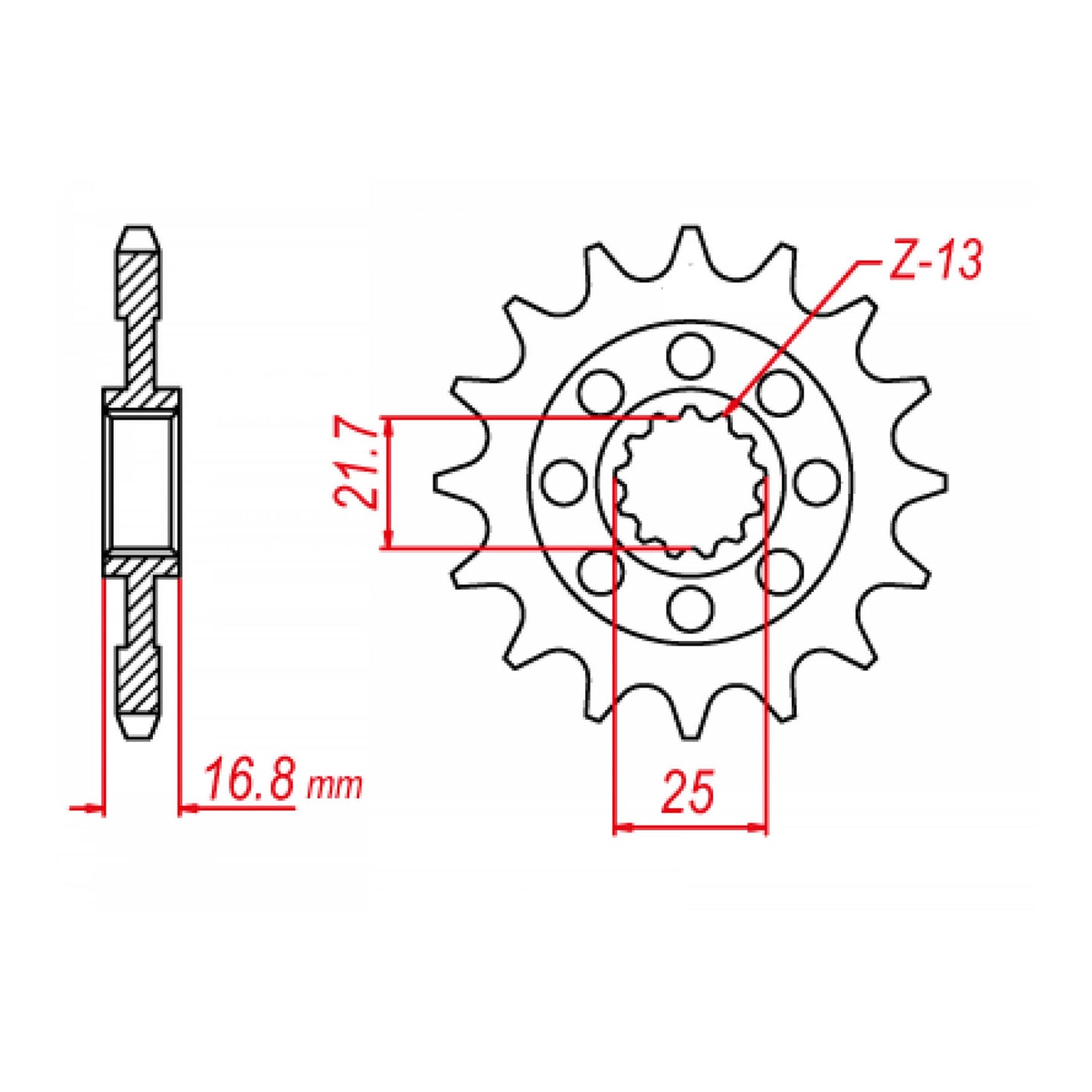MTX 1373 Steel Front Sprocket #520 (16T) (10-MGS-16)