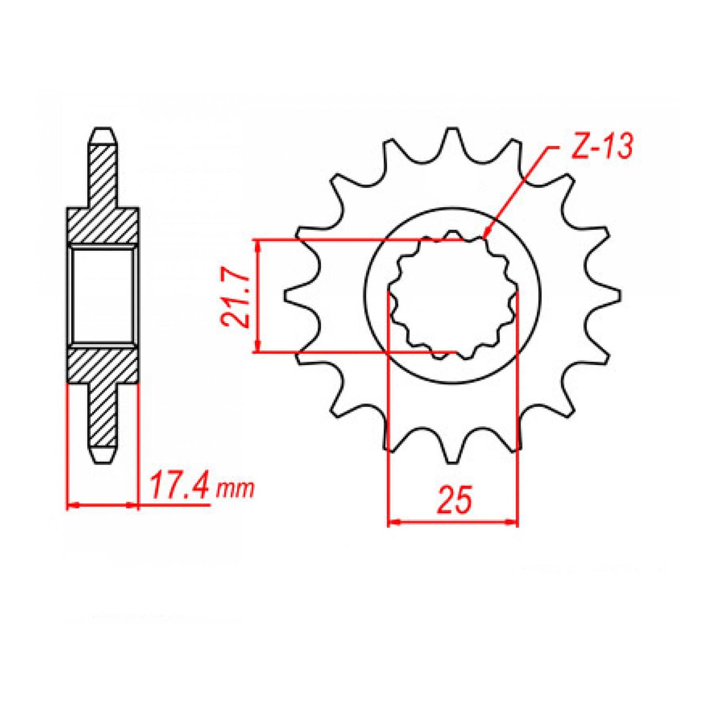 MTX 1299 Steel Front Sprocket #520 (14T) (10-KVO-14)