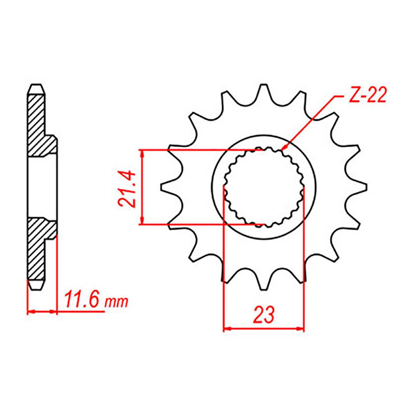 MTX 583 Steel Front Sprocket #520 (14T) (10-4GY-14)