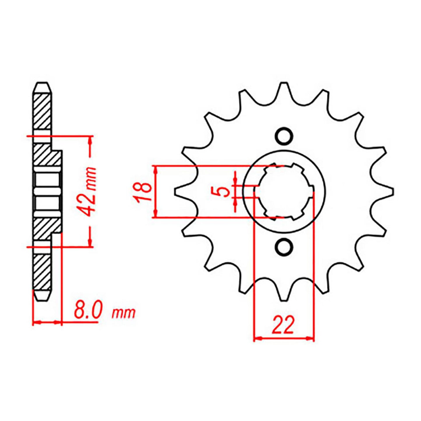MTX 431 Steel Front Sprocket #520 (15T) (10-30X-15)