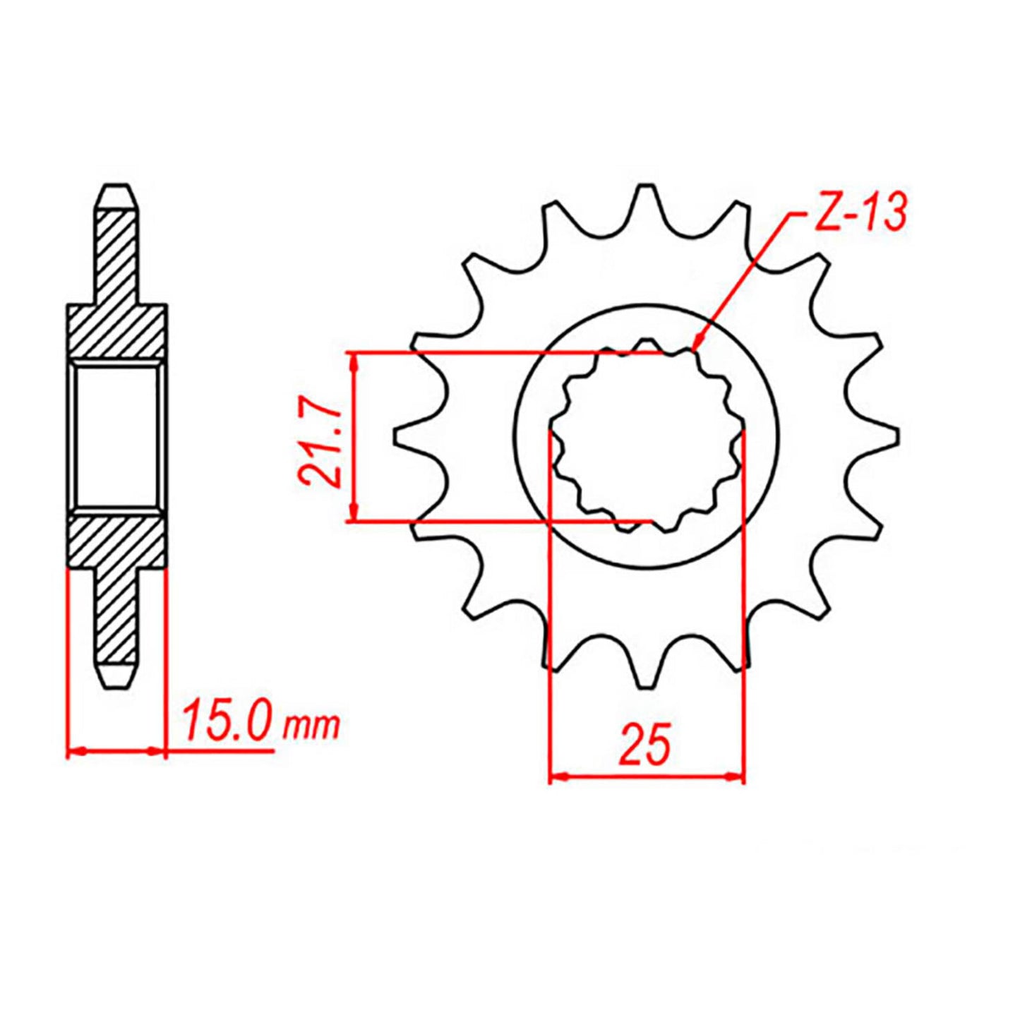 MTX 1182 Steel Front Sprocket #525 (15T) (10-TR3-15)