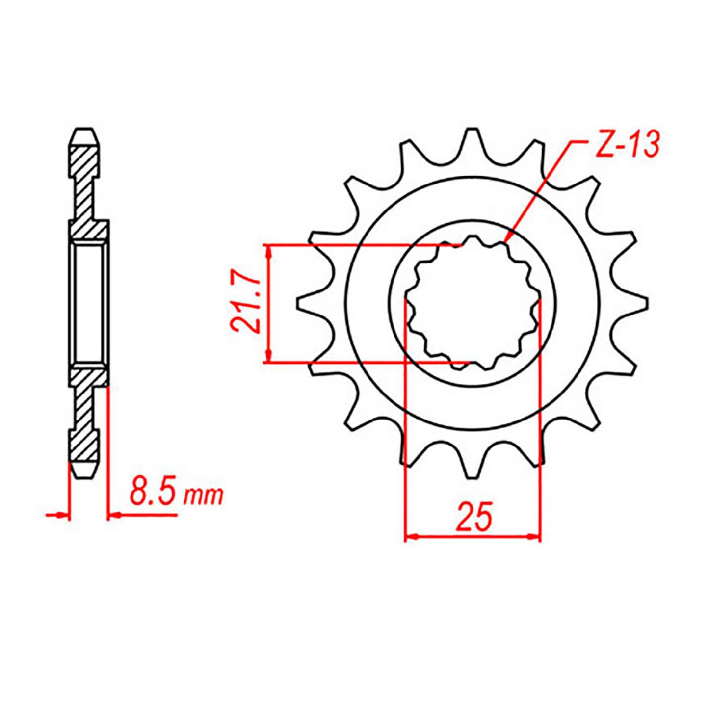 MTX 1537 Steel Front Sprocket #525 (15T) (10-537-15)