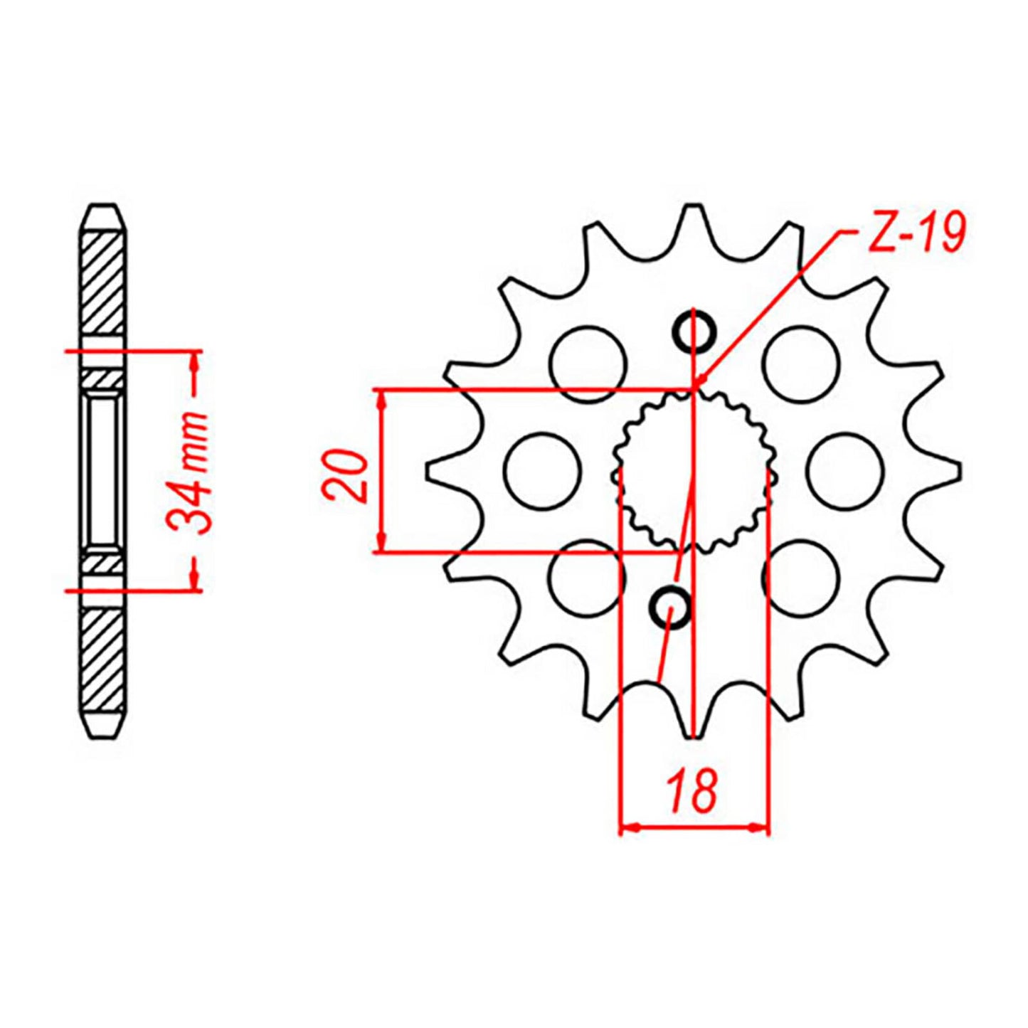 MTX 1310 Steel Front Sprocket #420 (16T) (10-KSE-16)