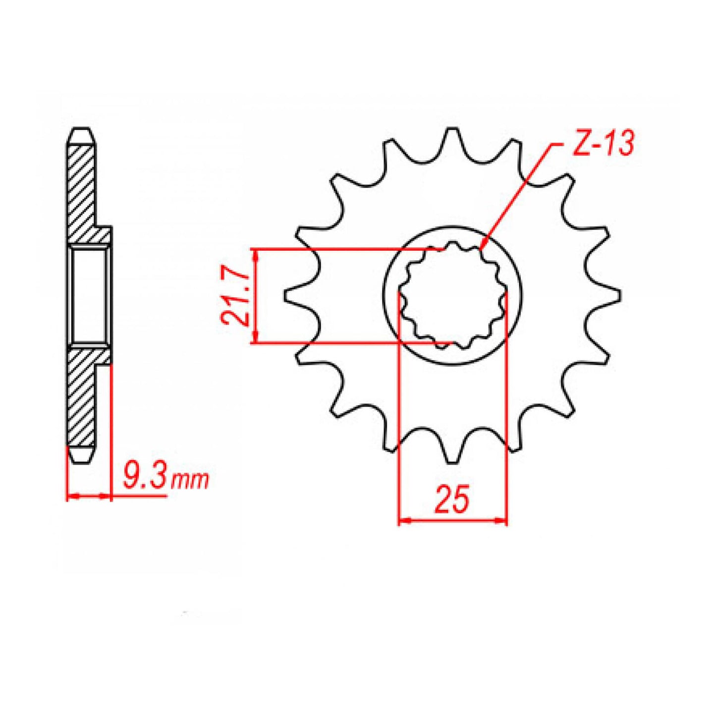 MTX 1539 Steel Front Sprocket #520 (15T) (10-539-15)