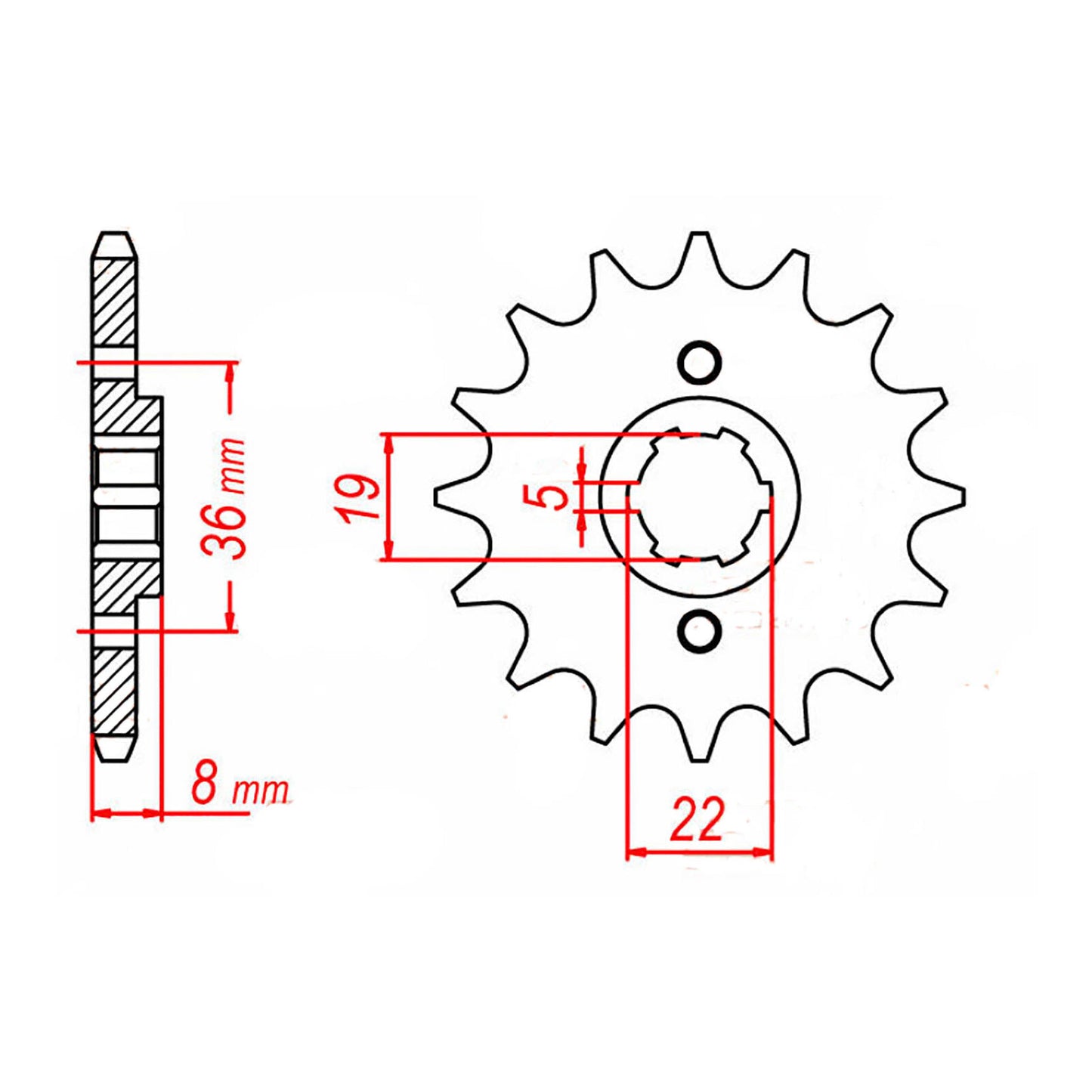 MTX 1336 Steel Front Sprocket #520 (14T) (10-KN5-14)