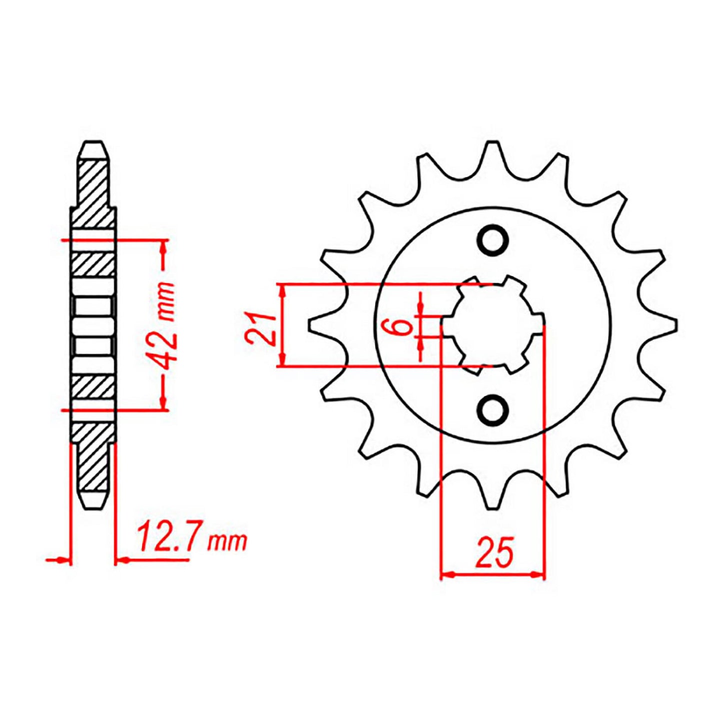 MTX 288 Steel Front Sprocket #530 (18T) (10-300-18)