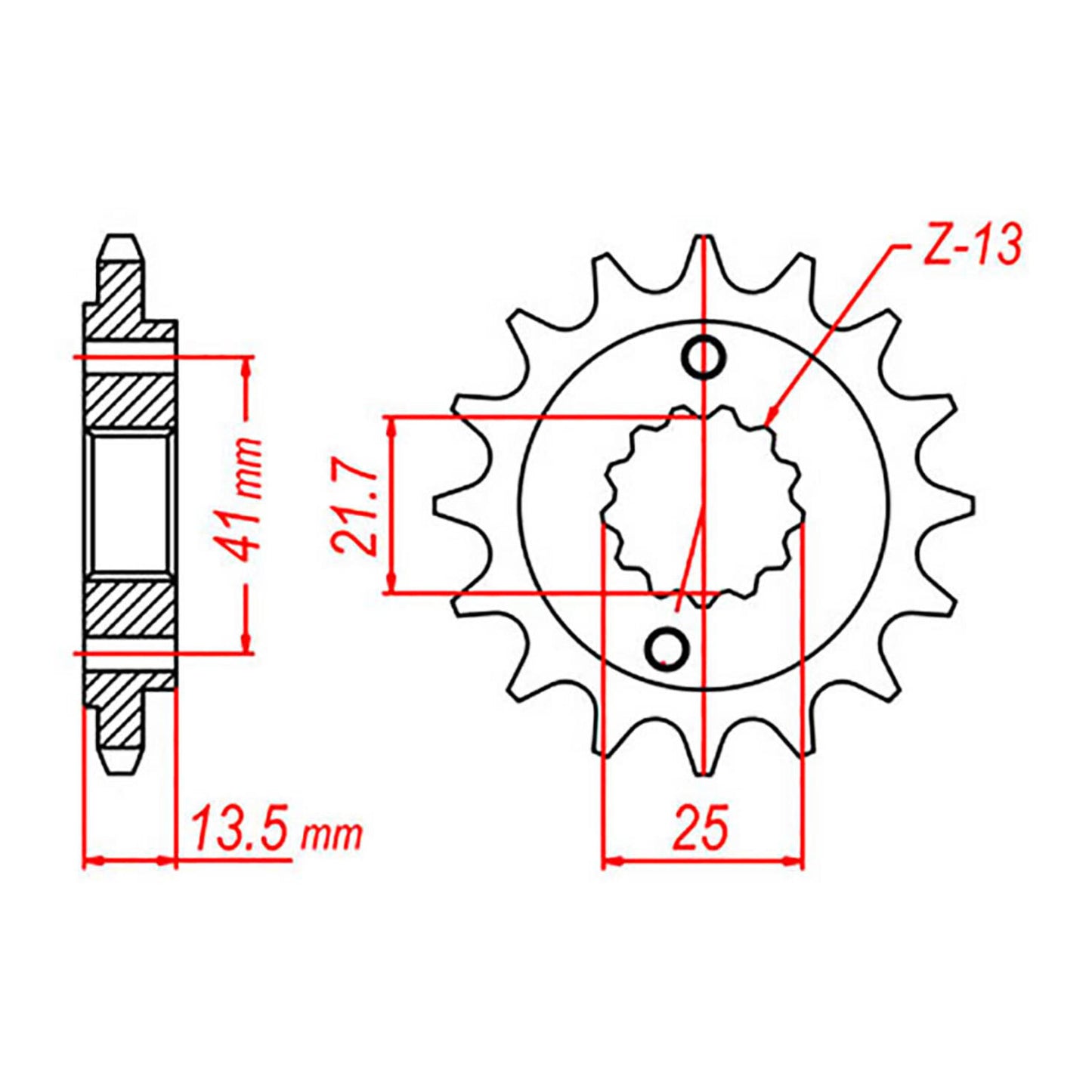 MTX 296 Steel Front Sprocket #525 (16T) (10-MN8-16)