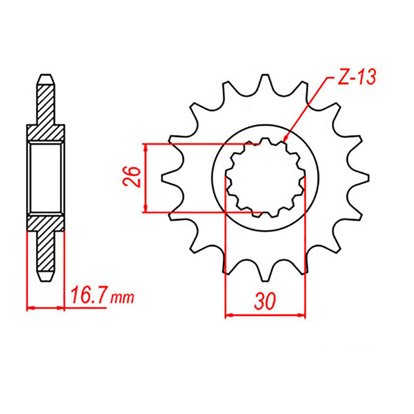 MTX 333 Steel Front Sprocket #530 (16T) (10-ML7-16)