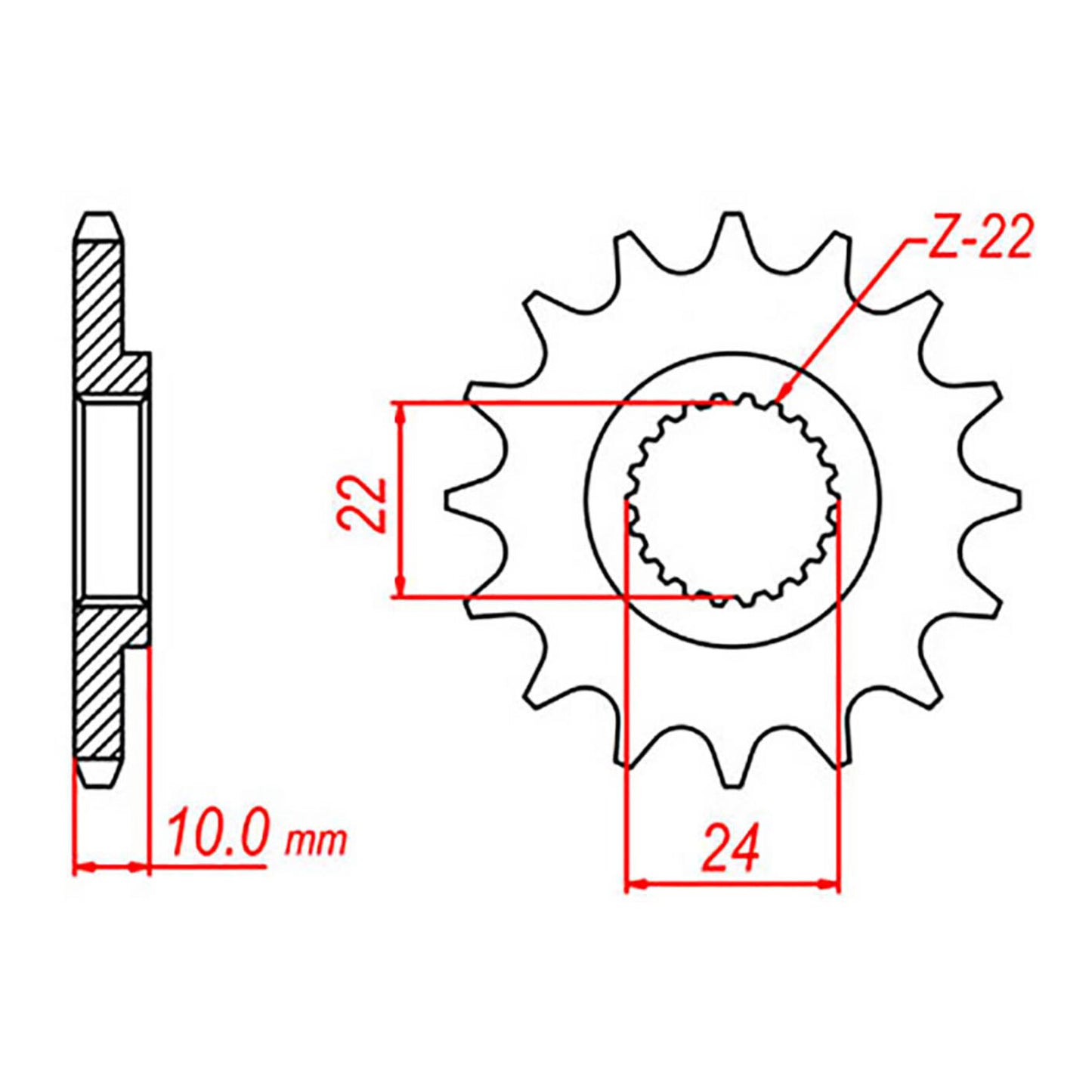 MTX 402 Steel Front Sprocket #520 (17T) (10-BMW-17)