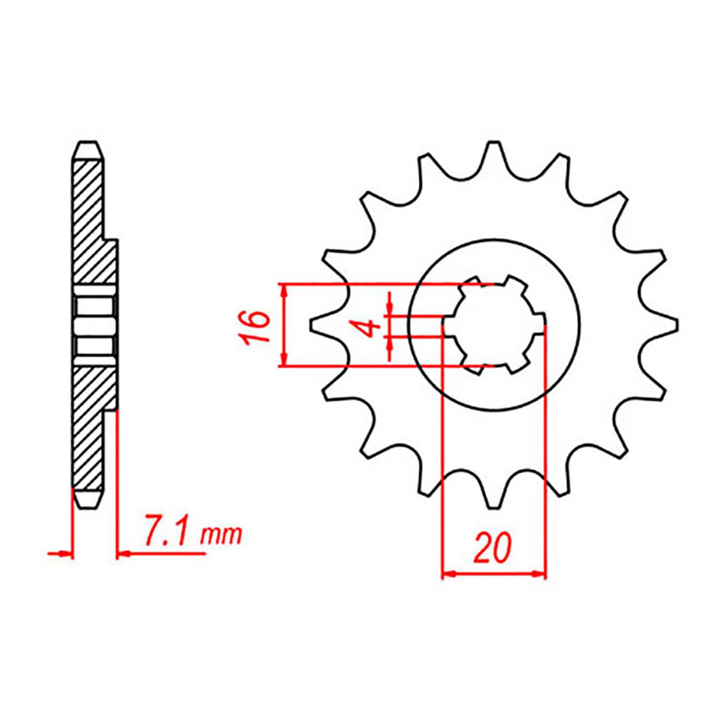 MTX 413 Steel Front Sprocket #420 (14T) (10-047-14)