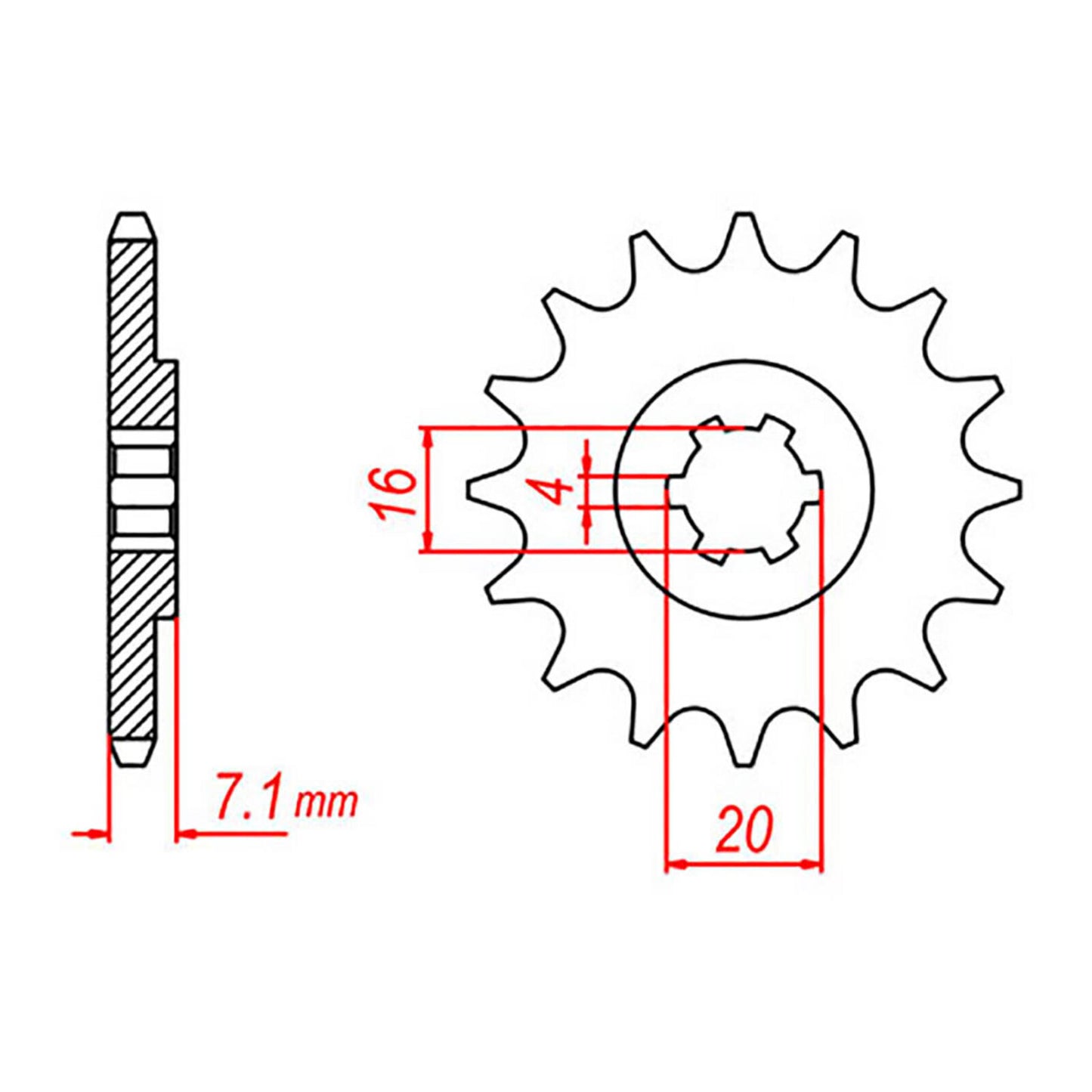 MTX 422 Steel Front Sprocket #520 (15T) (10-290-15)