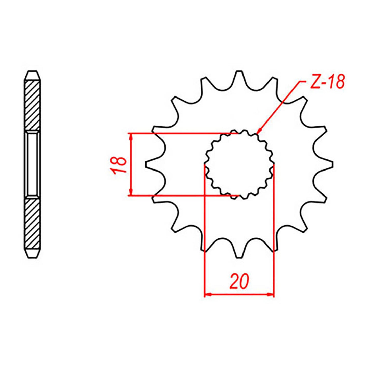 MTX 426 Steel Front Sprocket #428 (14T) (10-417-14)