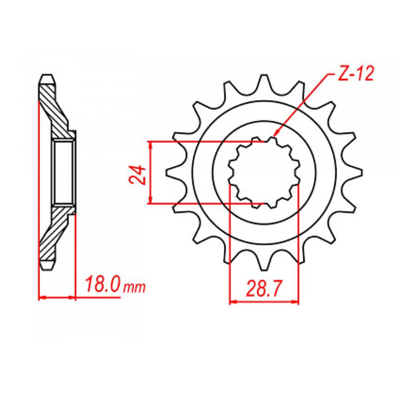 MTX 516 Steel Front Sprocket #520 (14T) (10-126-14)