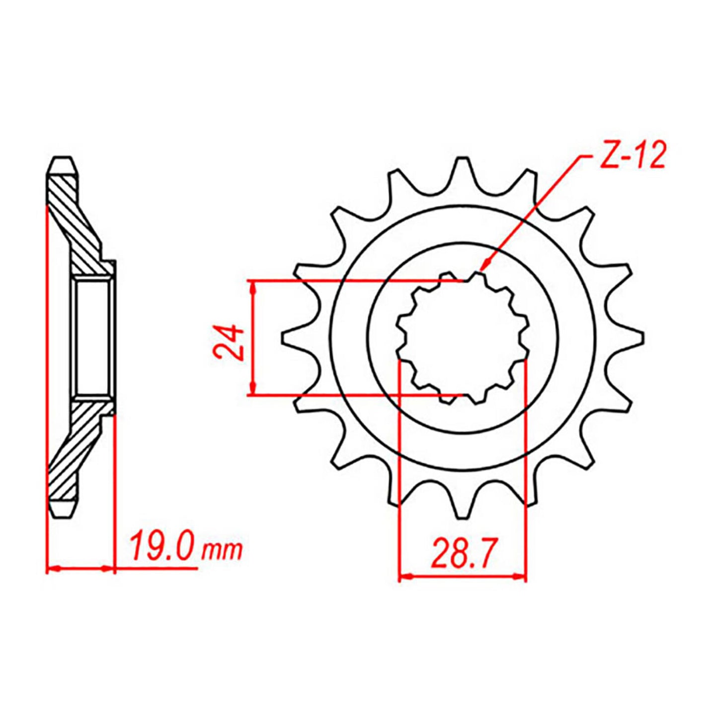 MTX 526 Steel Front Sprocket #630 (15T) (10-112-15)