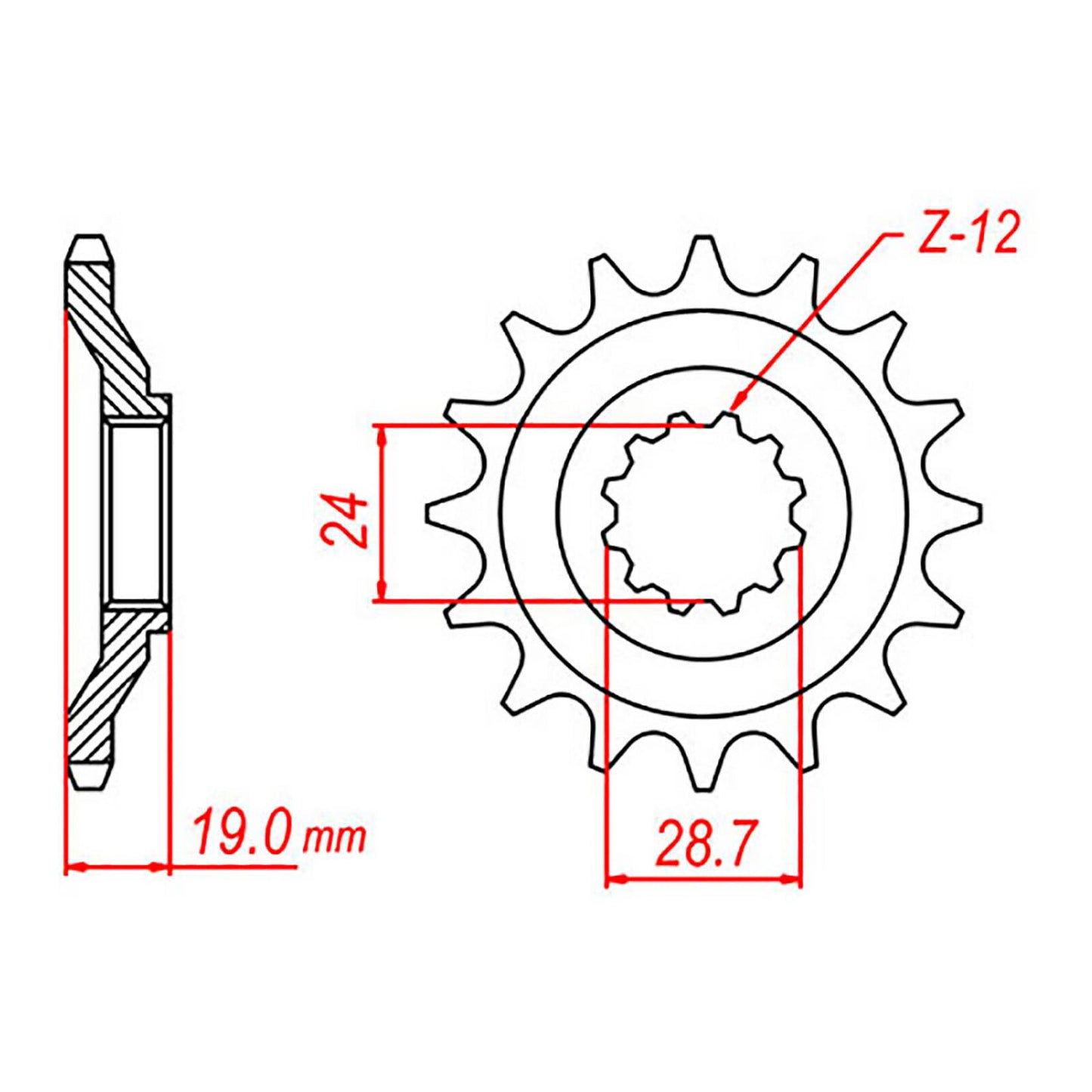 MTX 527 Steel Front Sprocket #530 (530 Conversion) (16T) (10-527-16)