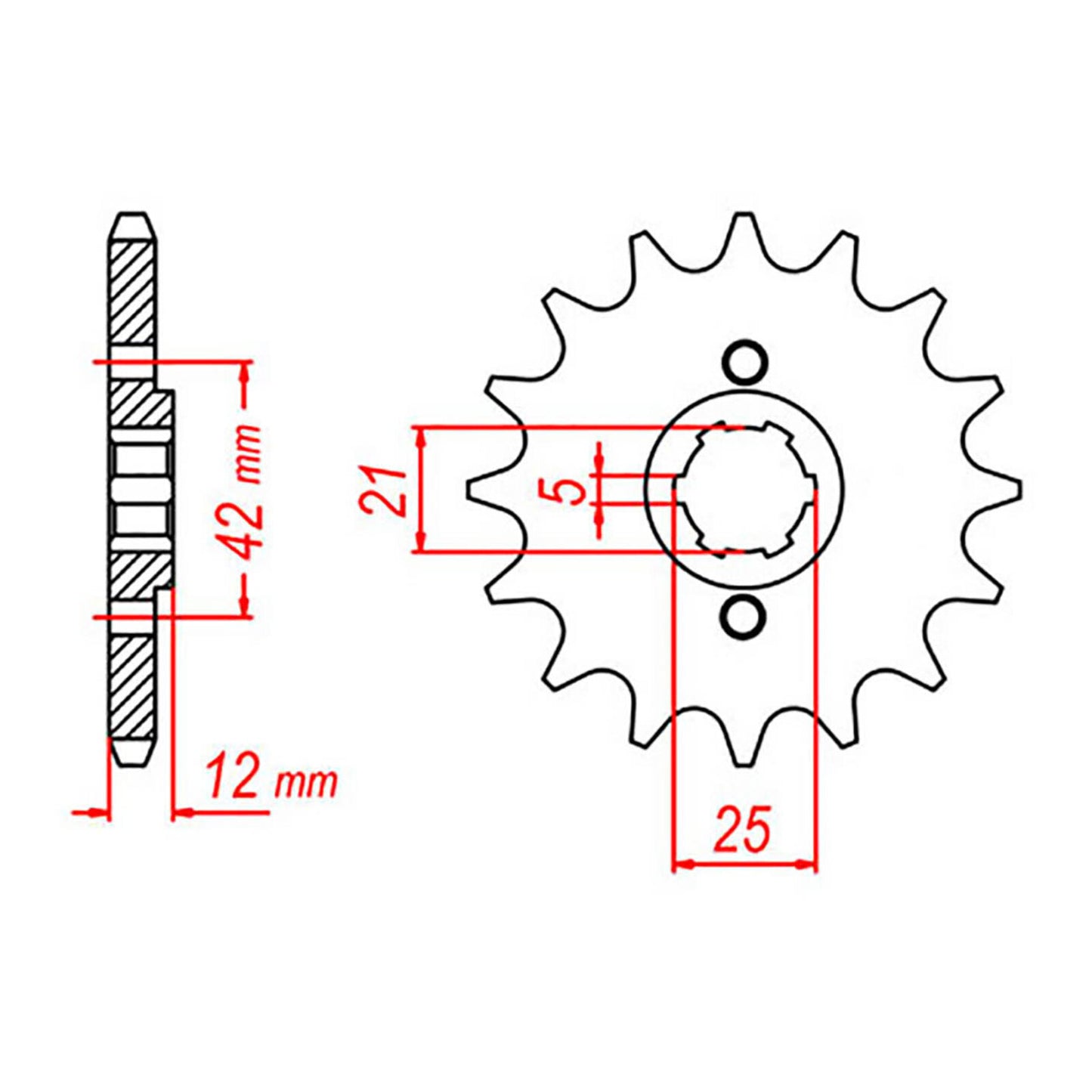 MTX 571 Steel Front Sprocket #530 (16T) (10-17A-16)