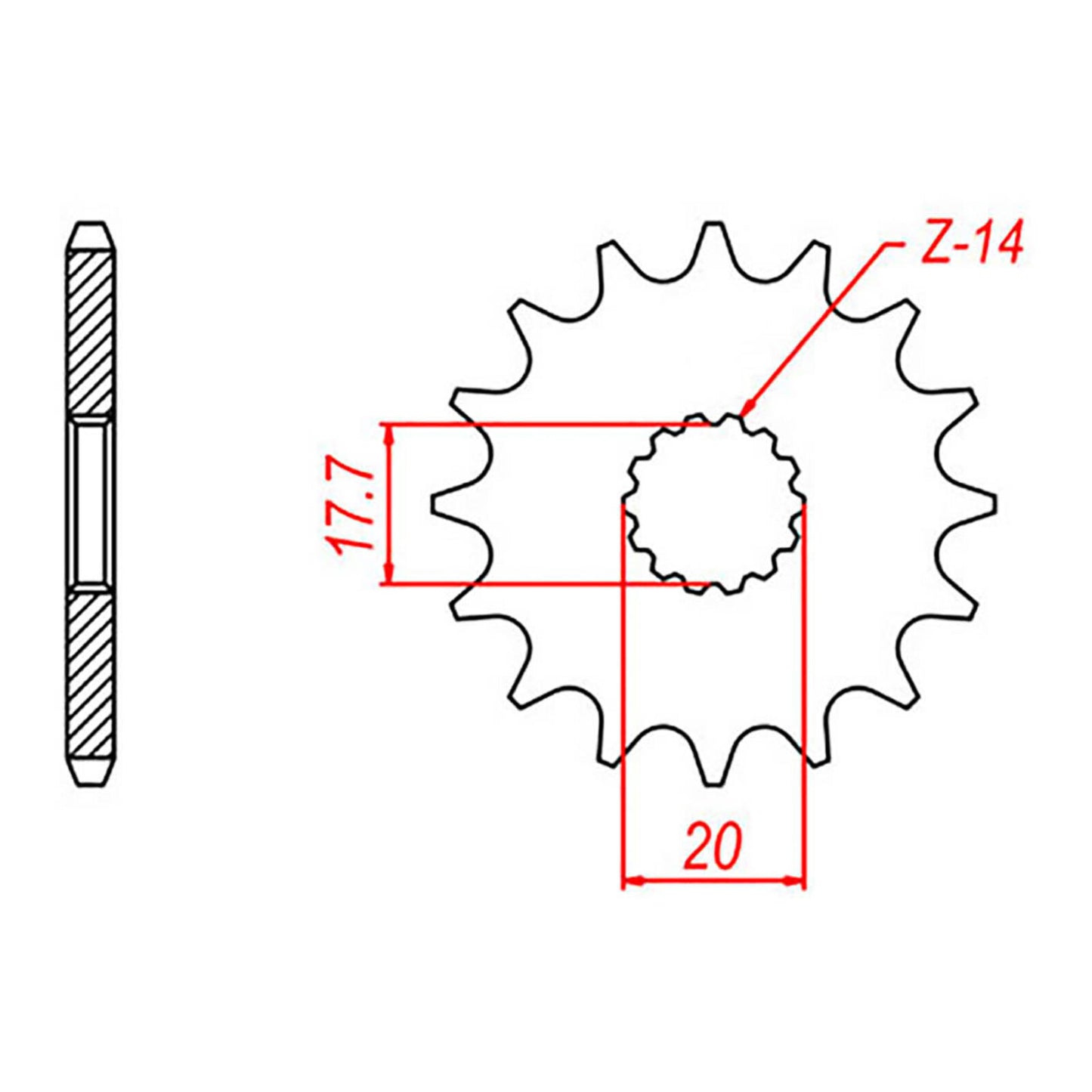 MTX 558 Steel Front Sprocket #428 (14T) (10-3RM-14)