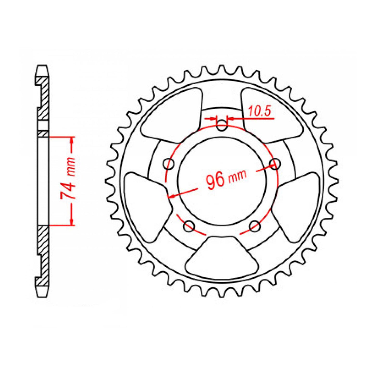 MTX 1209 Steel Rear Sprocket #520 (44T) (11-KV3-44)