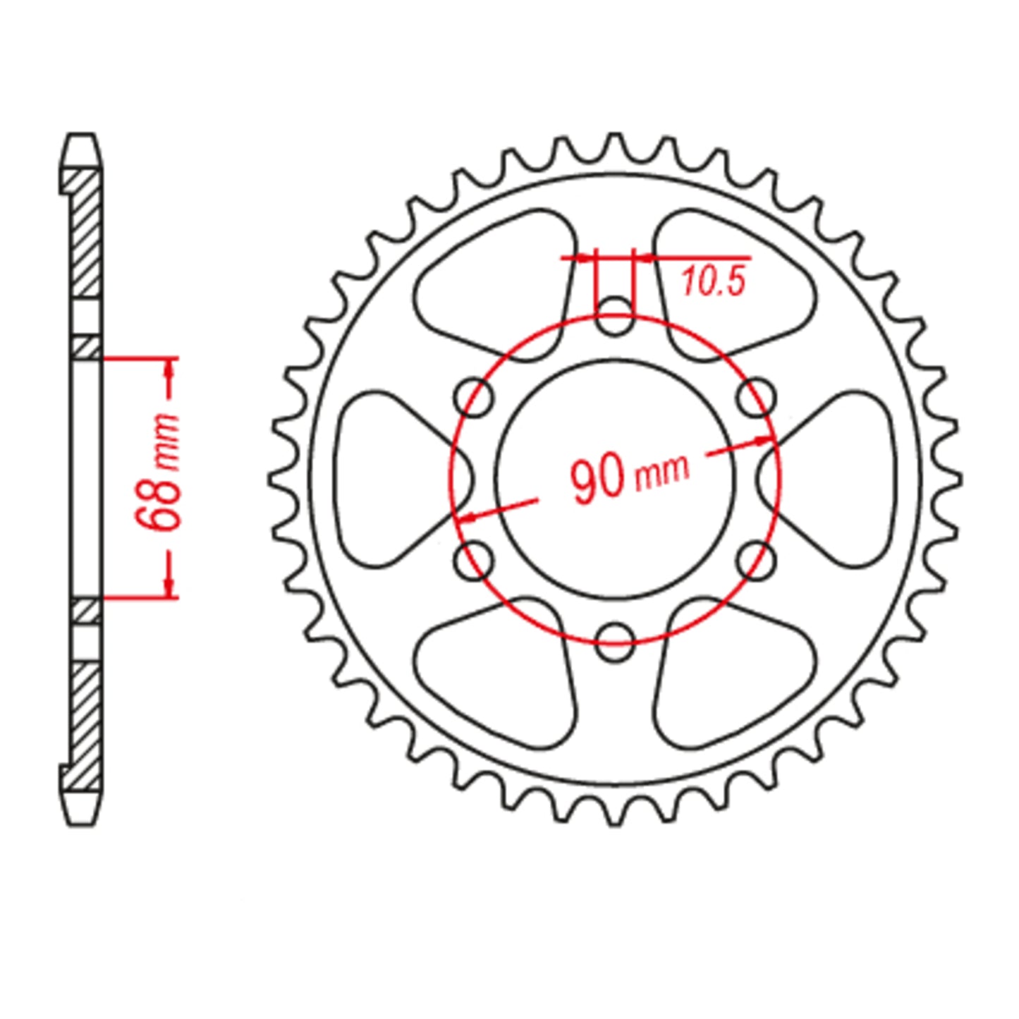 MTX 1224 Steel Rear Sprocket #520 (36T) (11-1224-36)