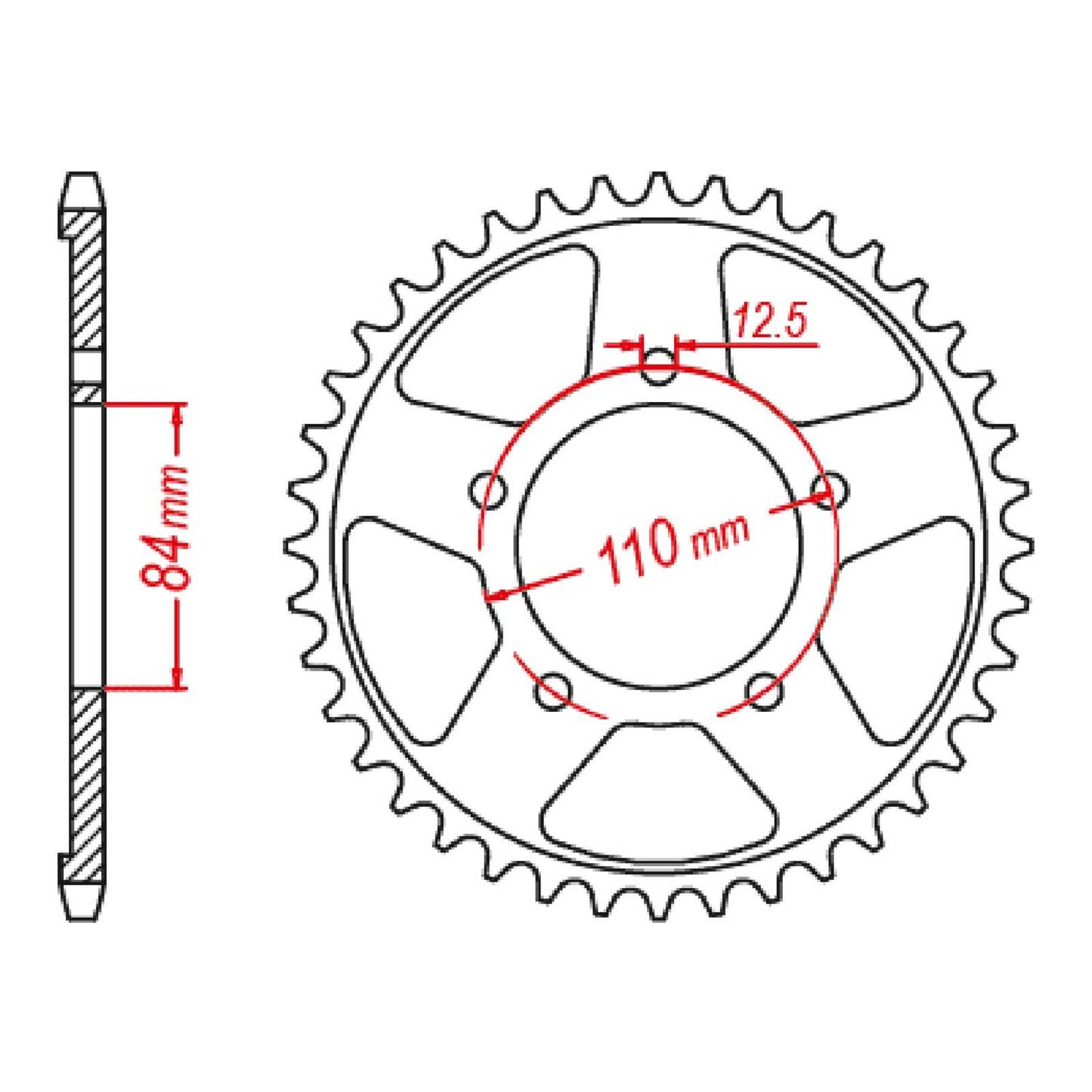 MTX 1225 Steel Rear Sprocket #520 (41T) (11-1225-41)