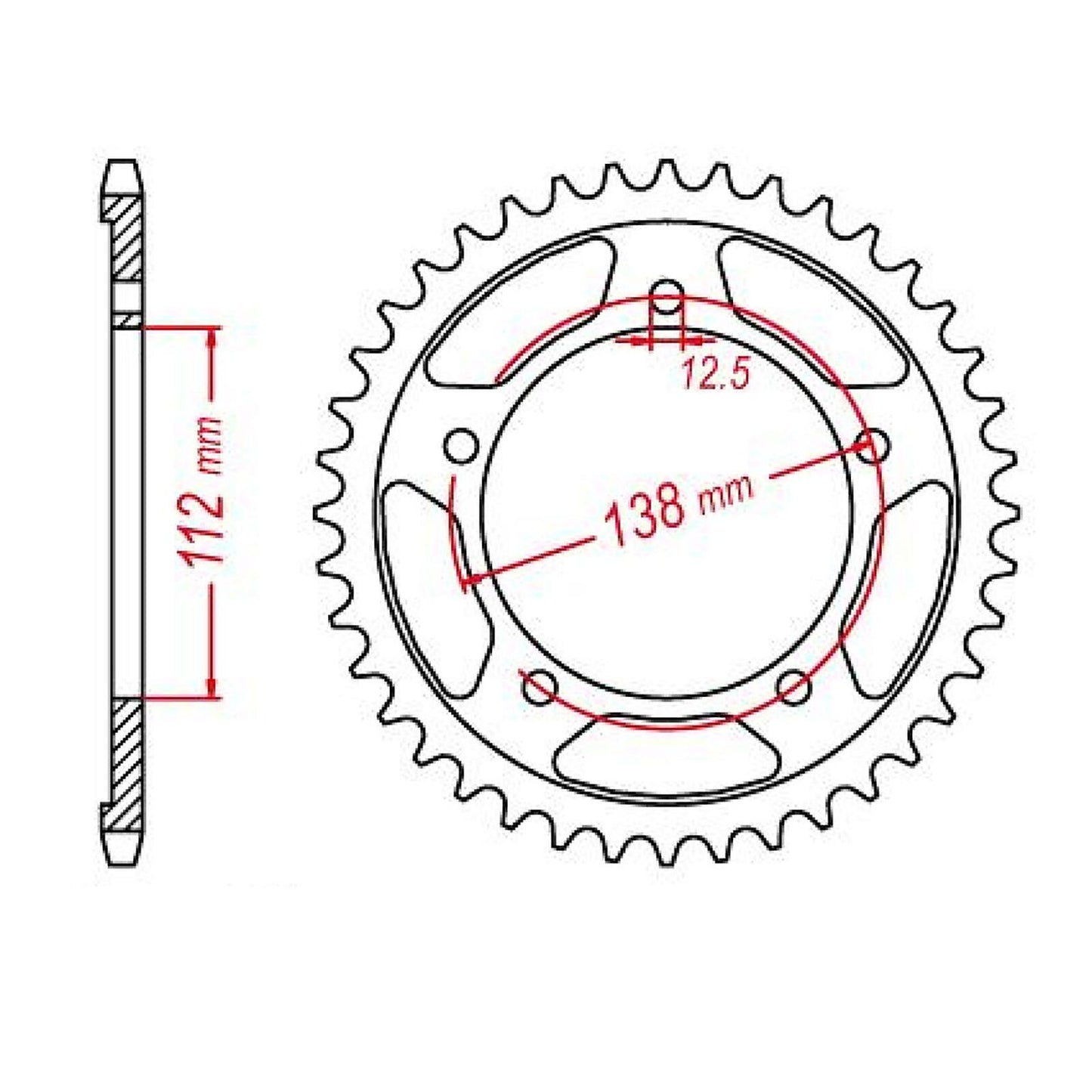 MTX 1316 Steel Rear Sprocket #520 (43T) (11-MGZ-43)