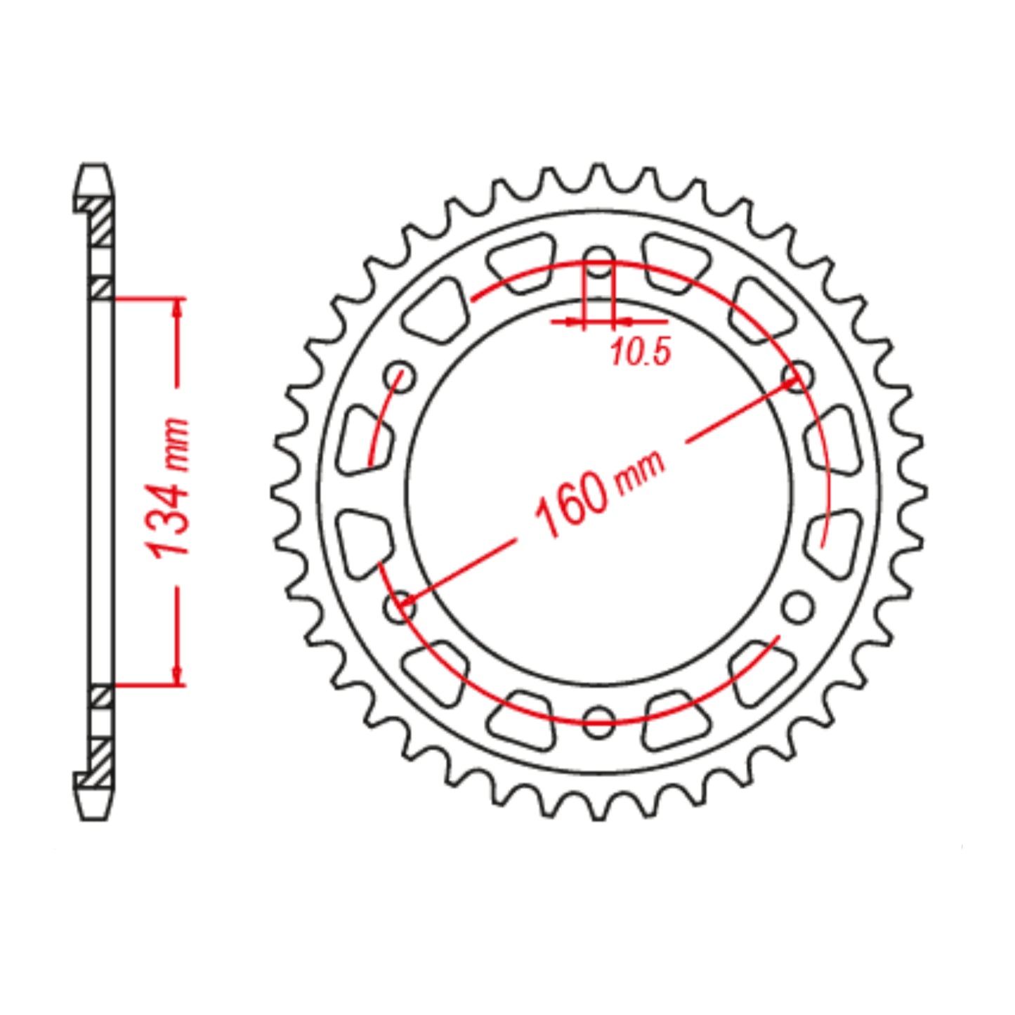 MTX 1317 Steel Rear Sprocket #525 (40T) (11-1317-40)