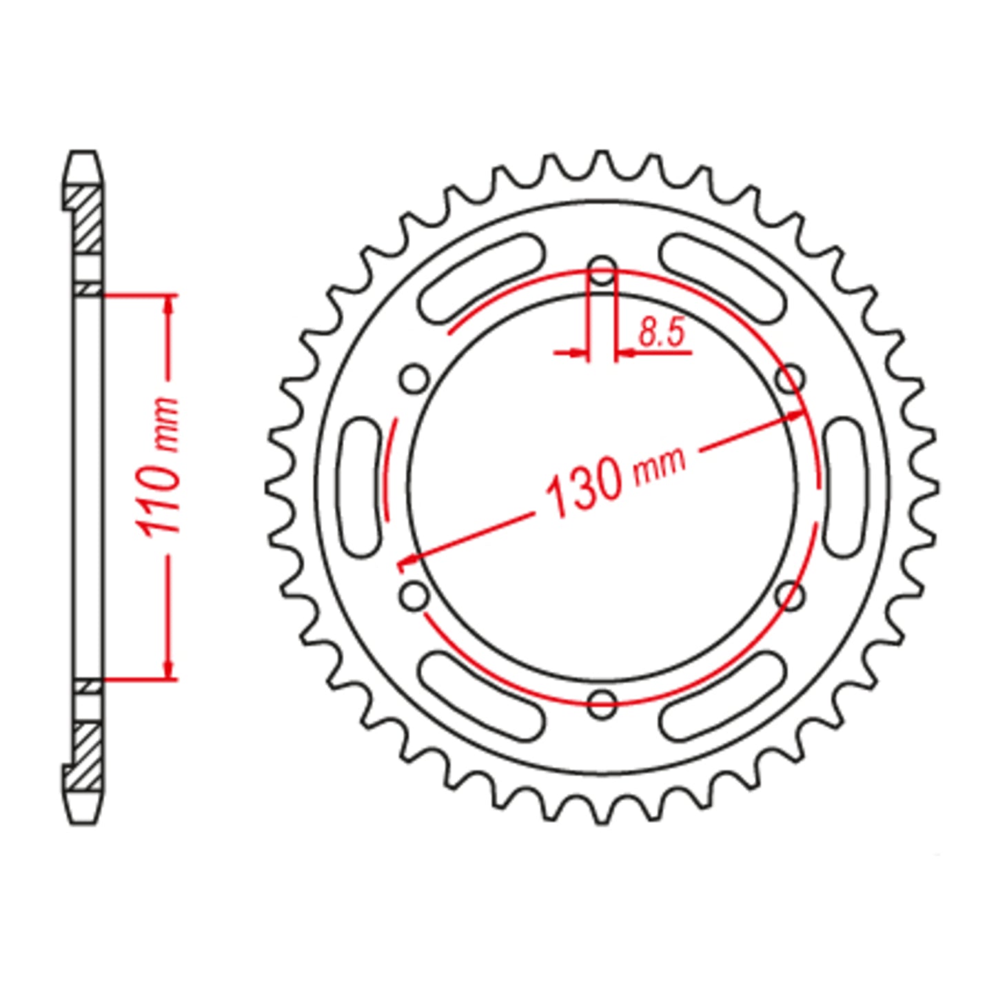 MTX Rear Sprocket 48T #428 11-1870-48