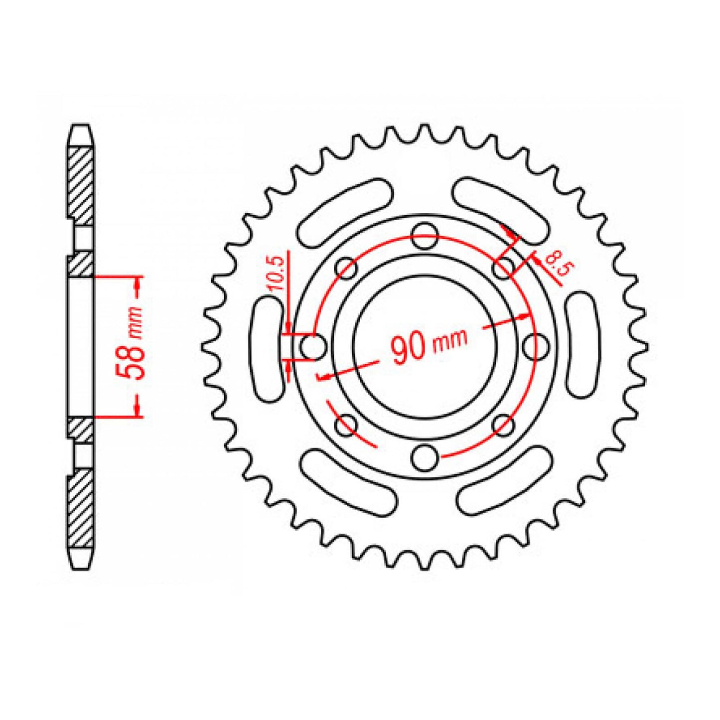 MTX 279 Steel Rear Sprocket #520 (33T) (11-KB4-33)