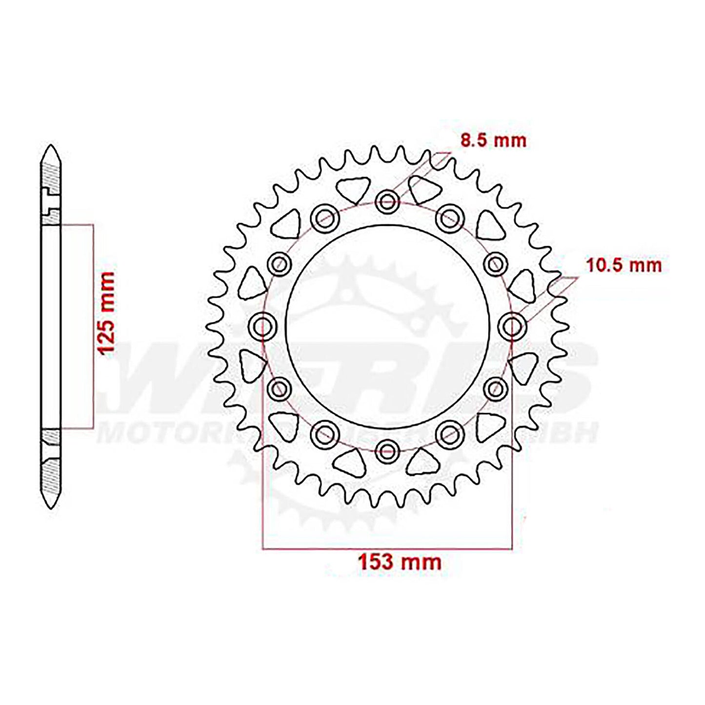 MTX 210/301 Steel Rear Sprocket #520 (47T) (11-KAE2-47)