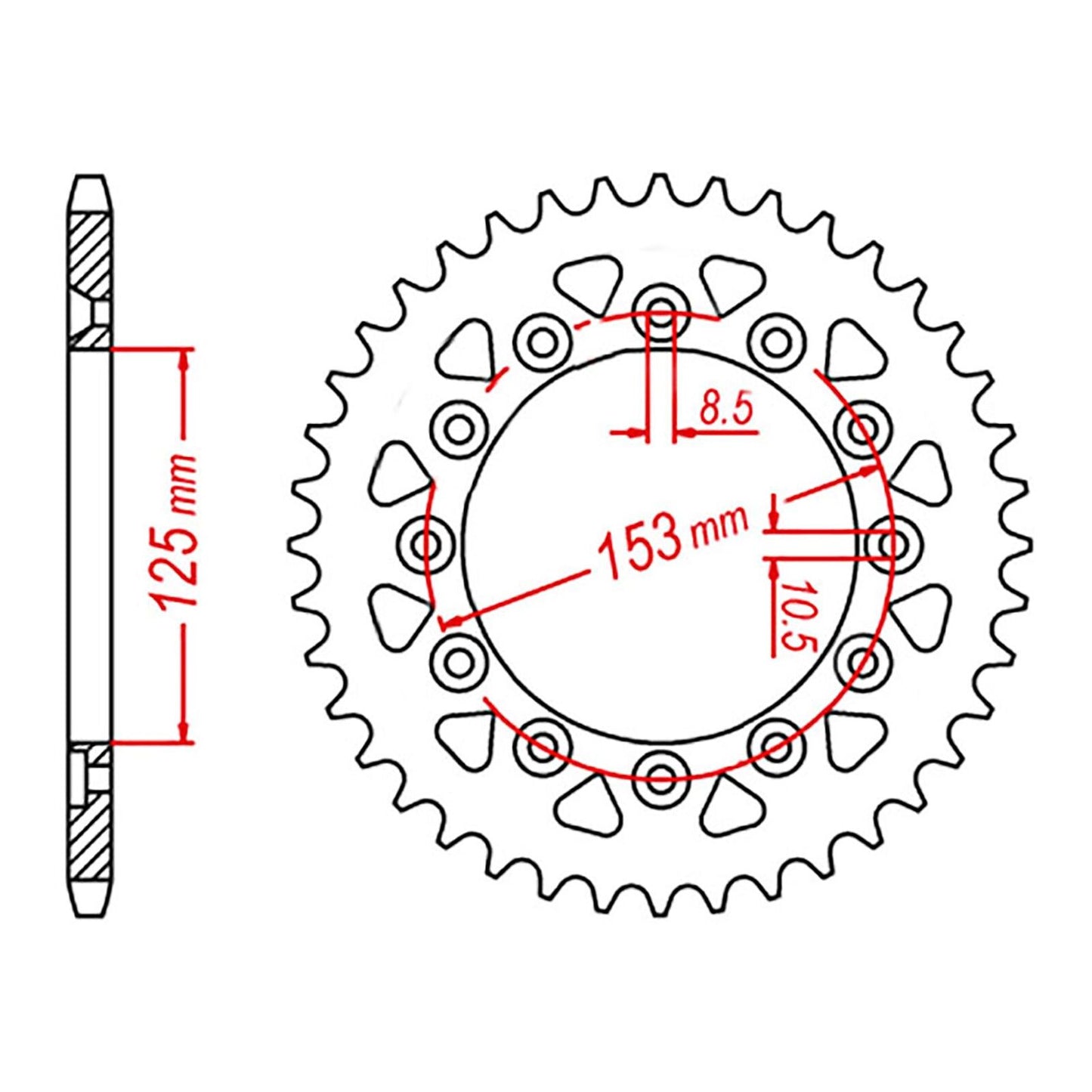 MTX 210/301 Steel Rear Sprocket #520 (50T) (11-KAE2-50)