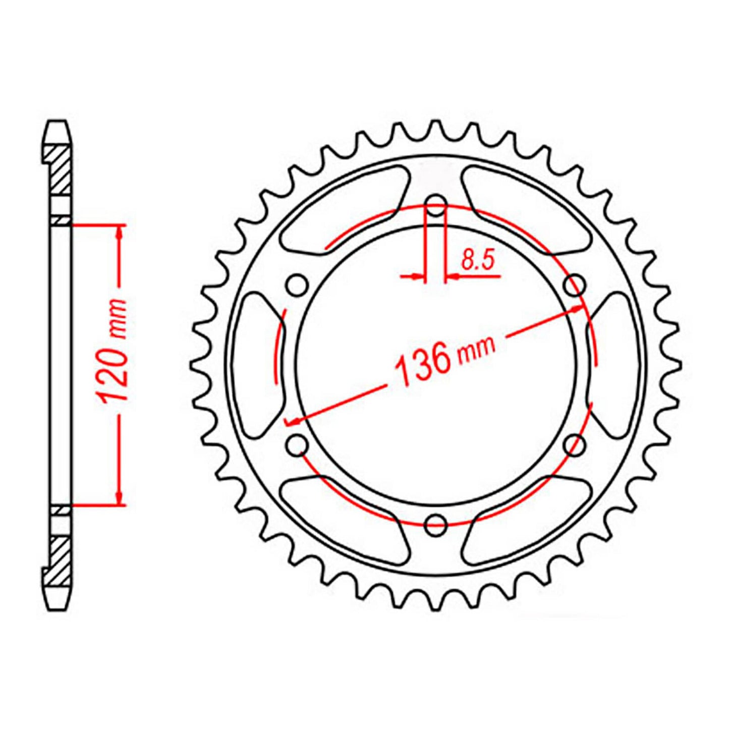 MTX 1847 Steel Rear Sprocket #428 (52T) (11-1HX-52)