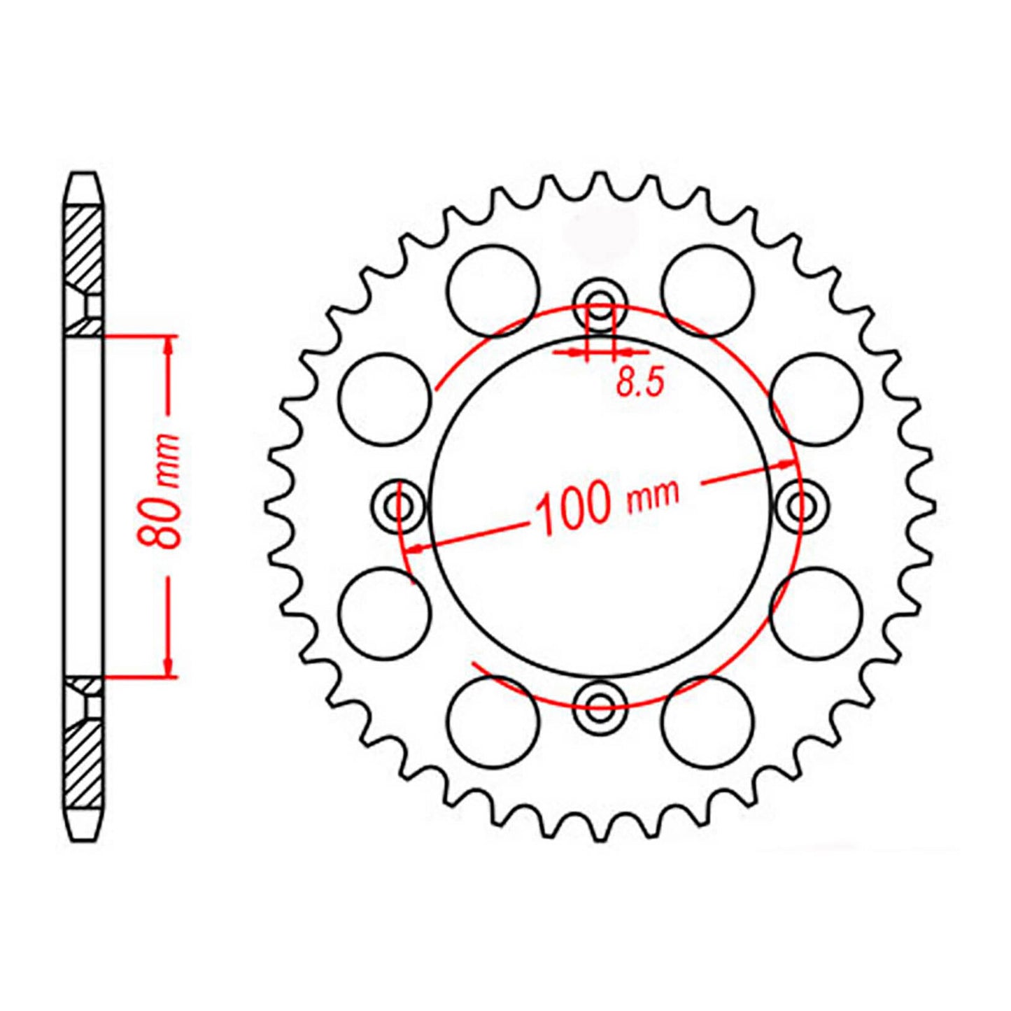 MTX 1204 Steel Rear Sprocket #428 (49T) (11-KN4-49)