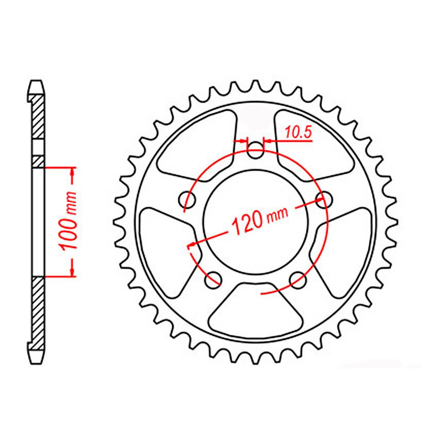 MTX 702 Steel Rear Sprocket #525 (44T) (11-702-44)
