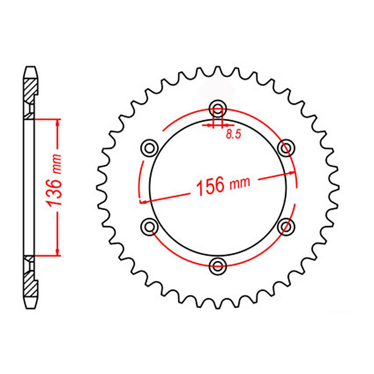 MTX 1791 Steel Rear Sprocket #525 (46T) (11-32E-46)