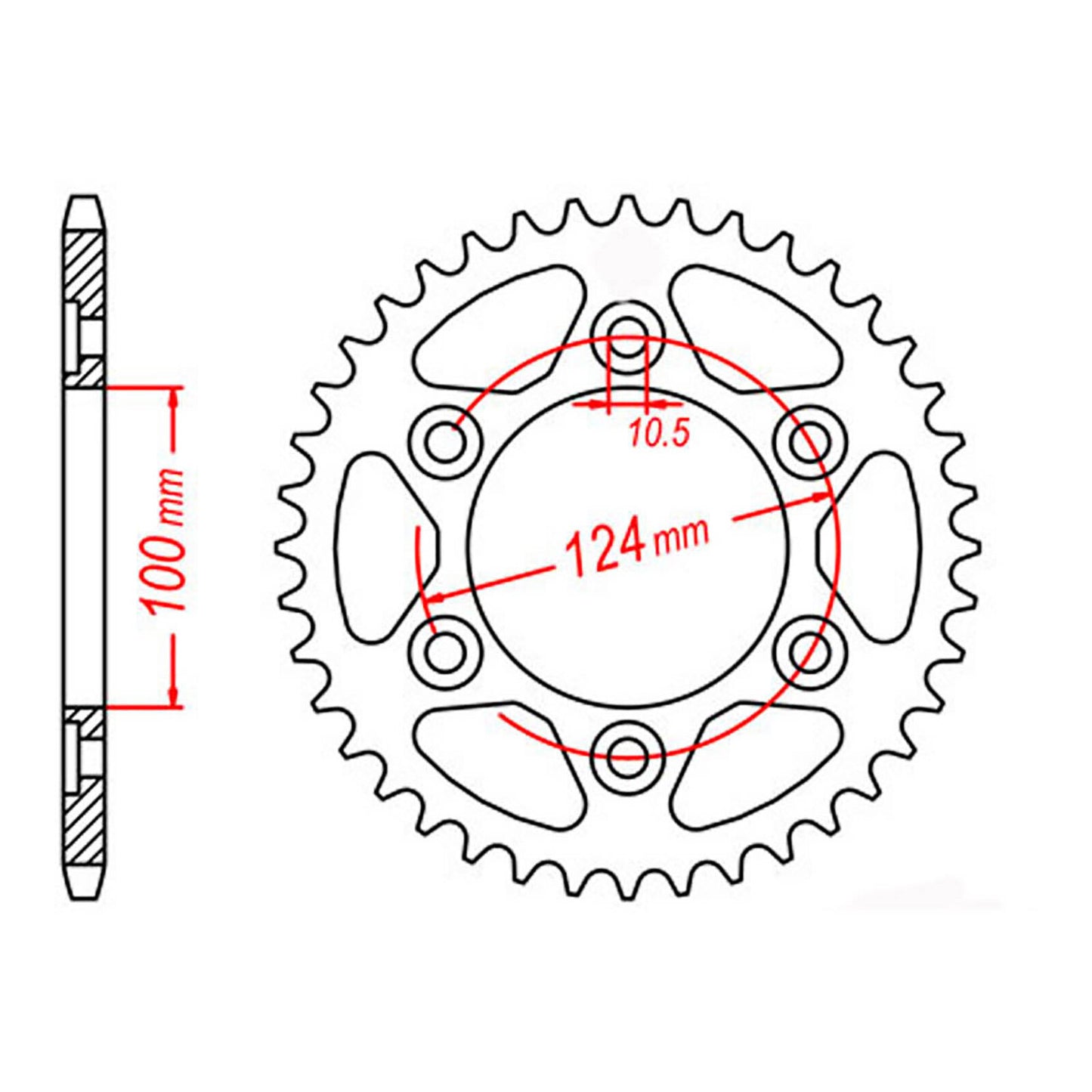 MTX 745 Steel Rear Sprocket #525 (43T) (11-745-43)