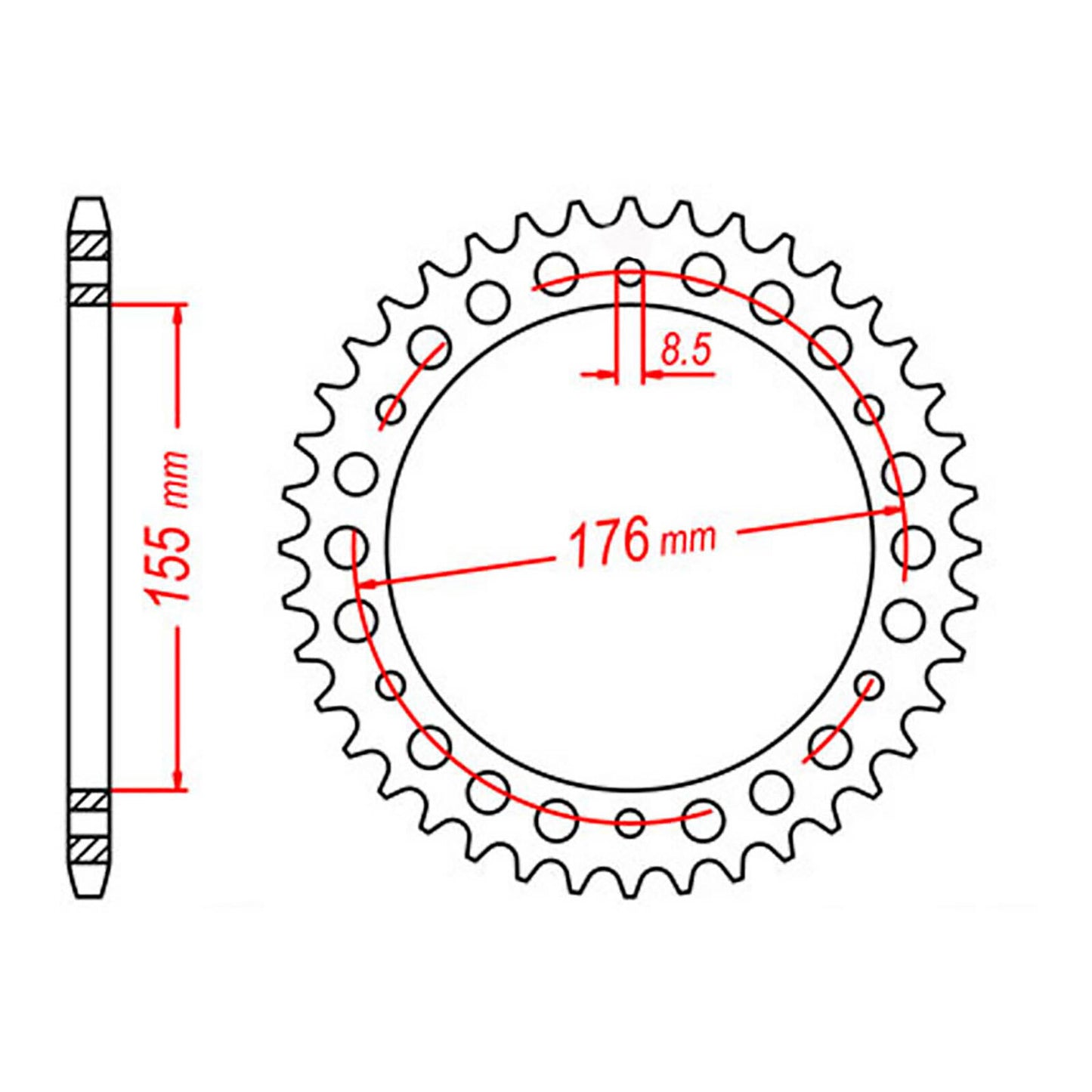 MTX 2011 Steel Rear Sprocket #530 (47T) (11-TR2-47)
